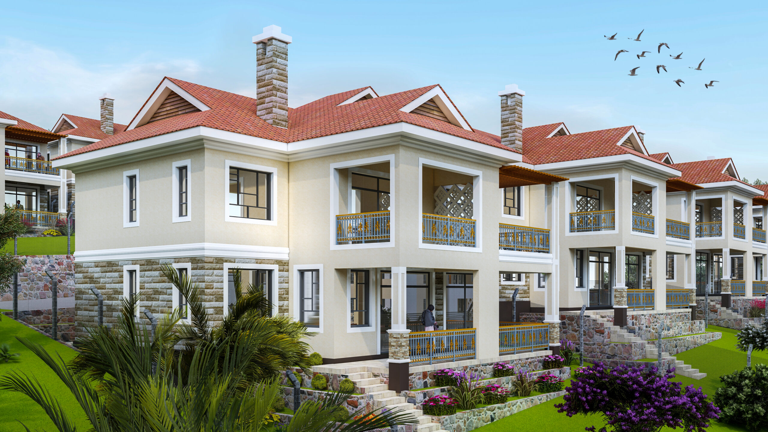 7 Villas middle row garden