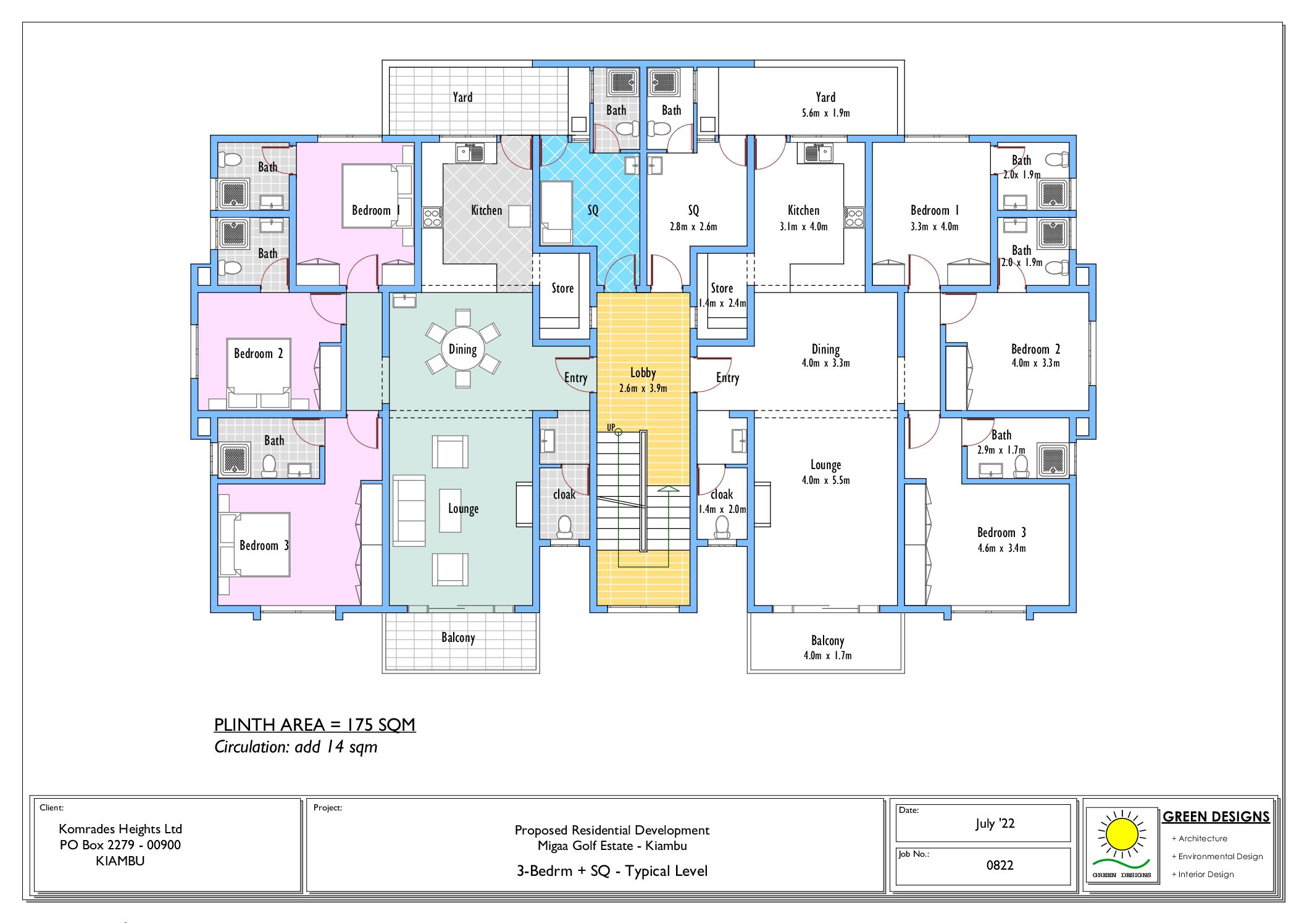 3-Bedroom typical floor